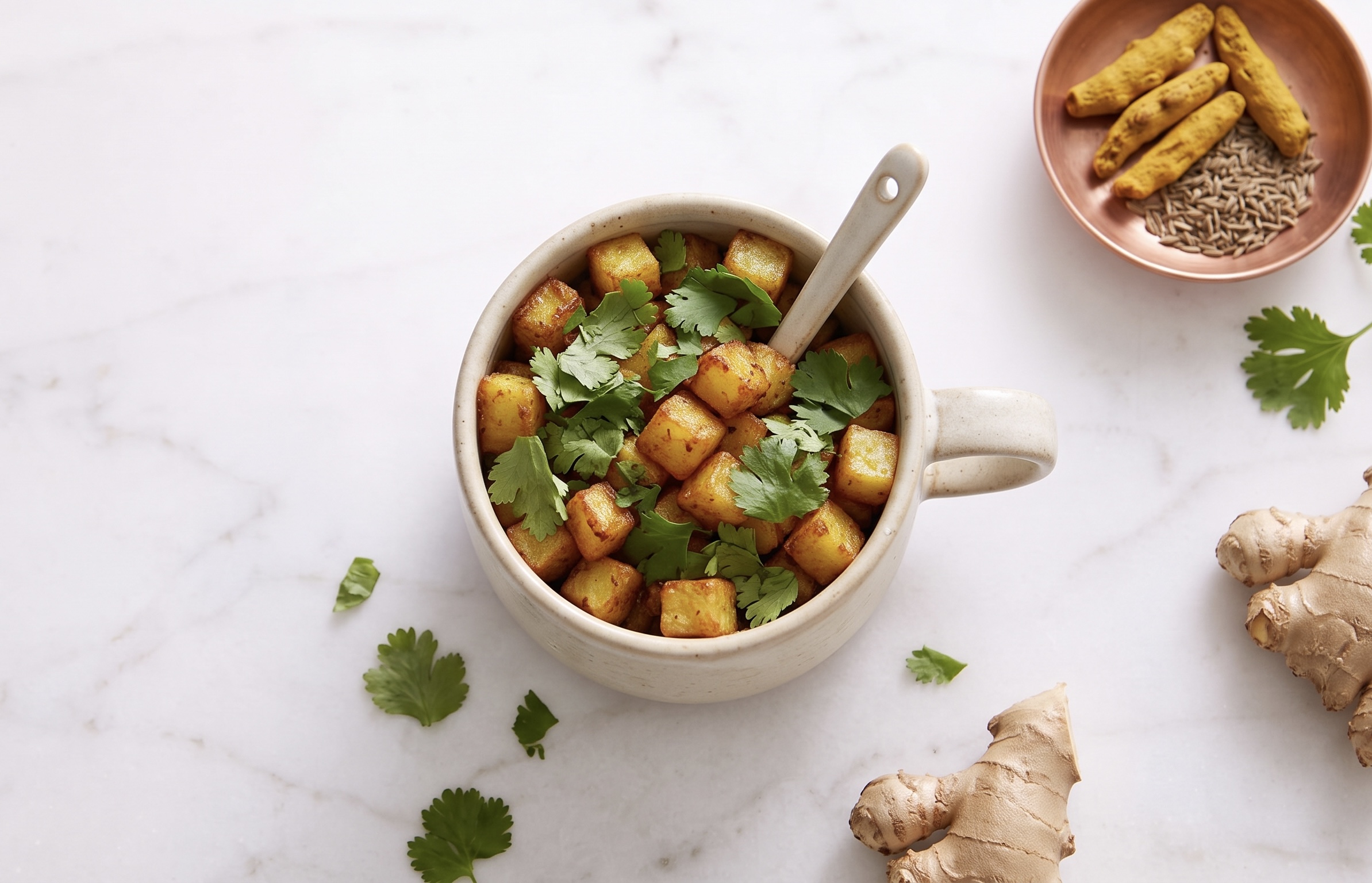 Papas Doradas al Ghee y Cúrcuma